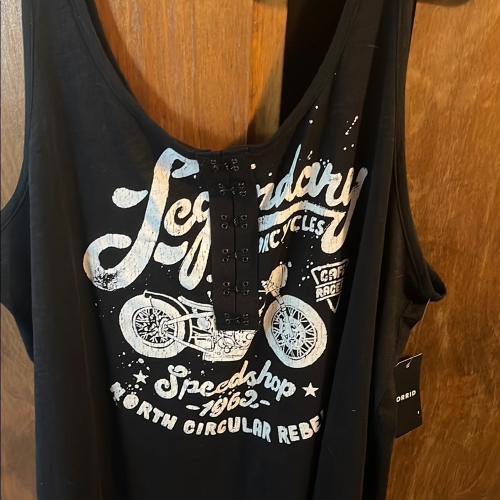 Torrid Black Graphic Tank Top motorcycle